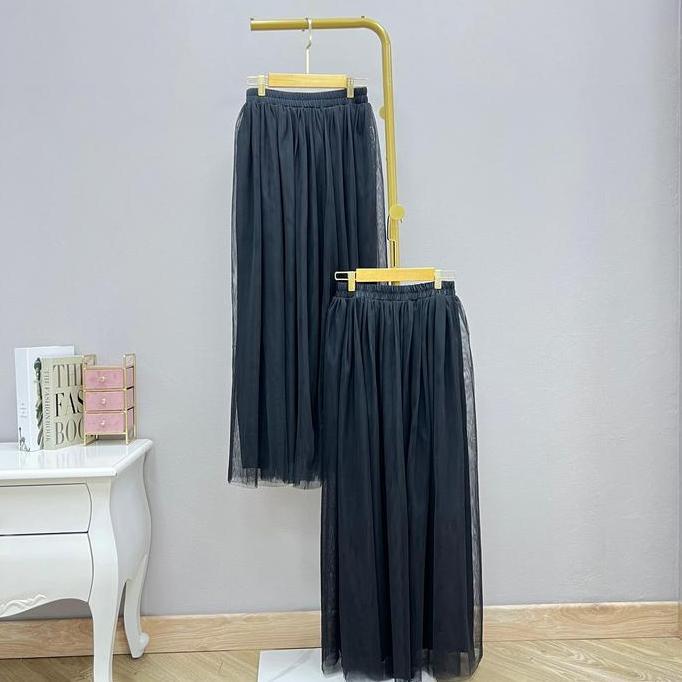 [Demore] - Rok Tutu Tile Panjang Wanita Putih Polos - Bawahan Casual Rempel Dewasa - Tulle Skirt Pes