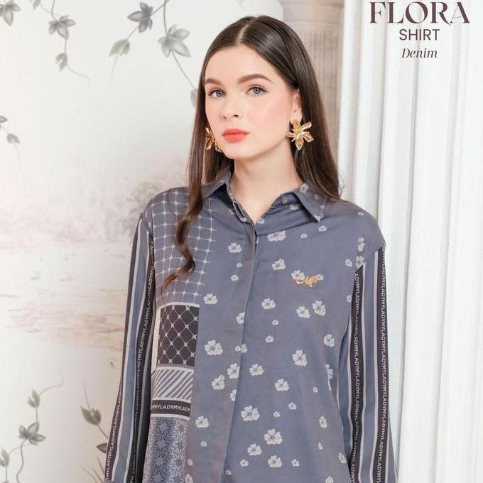 Mylady hijab flora shirt atasan wanita cantik Basic Maroon Muslim Nyaman Shakila Baju Dewasa