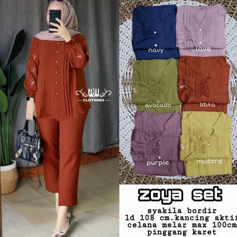 DISKON ZOYA LD 110 & XXL LD 130 JUMBO ONE SET BORDIR CRINGKEL AIRFLOW / SETELAN BORDIR