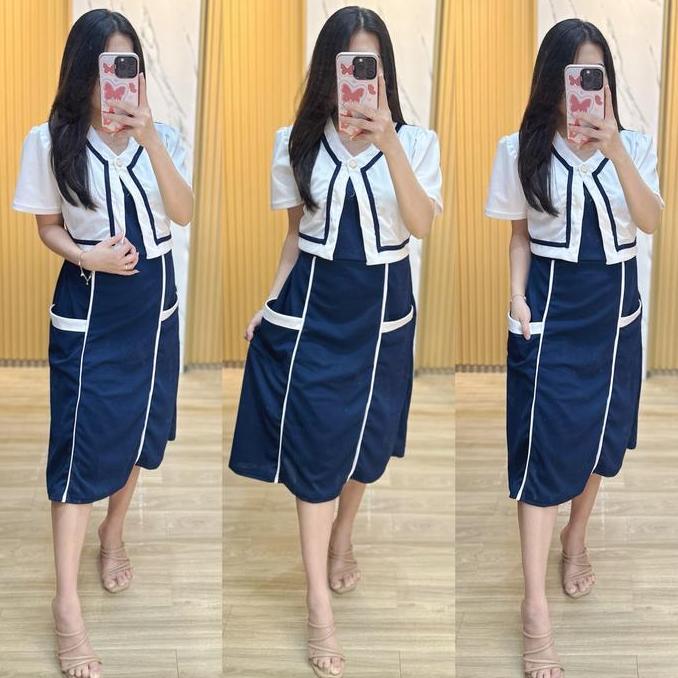 FM -Dress Bolero - SETELAN DRESS - DRESS CARDIGAN - DRESS MURAH - DRESS JUMBO - DRESS MICHI BOLERO A