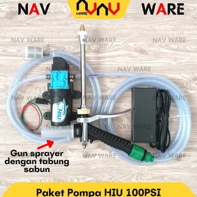Paket Hiu 100Psi Pompa Air Dc 12V Hh Pressure Alat Cuci Motor Mobil Steam Sprayer Gun El Sabun Misti