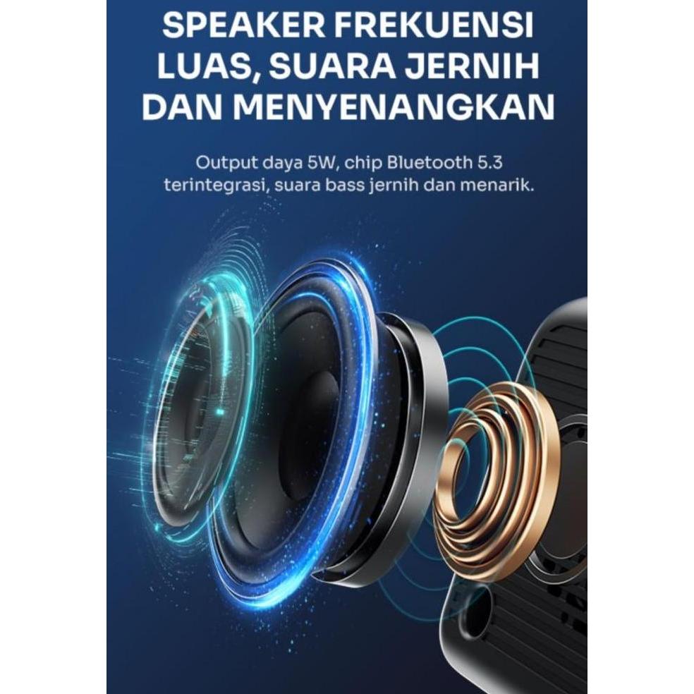 Robot Jam Meja Led Digital + Speaker Bluetooth Wireless Alarm Clock FM