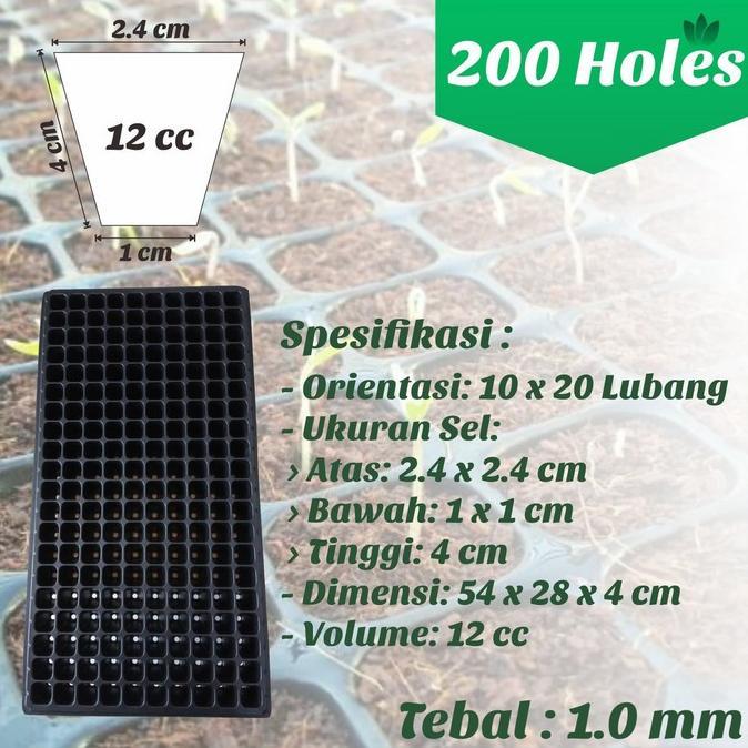 Bisa Cod Tray Semai 200 Lubang Tebal Untuk Pembibitan ><