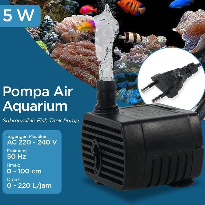 Pompa Air Celup Aquarium Submersible Mini Pump Fish Tank AC 220 - 240V