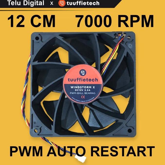 NEW Mining Fan - Tuuffietech Windstorm X 12cm Fan PWM Kipas Mining Rig