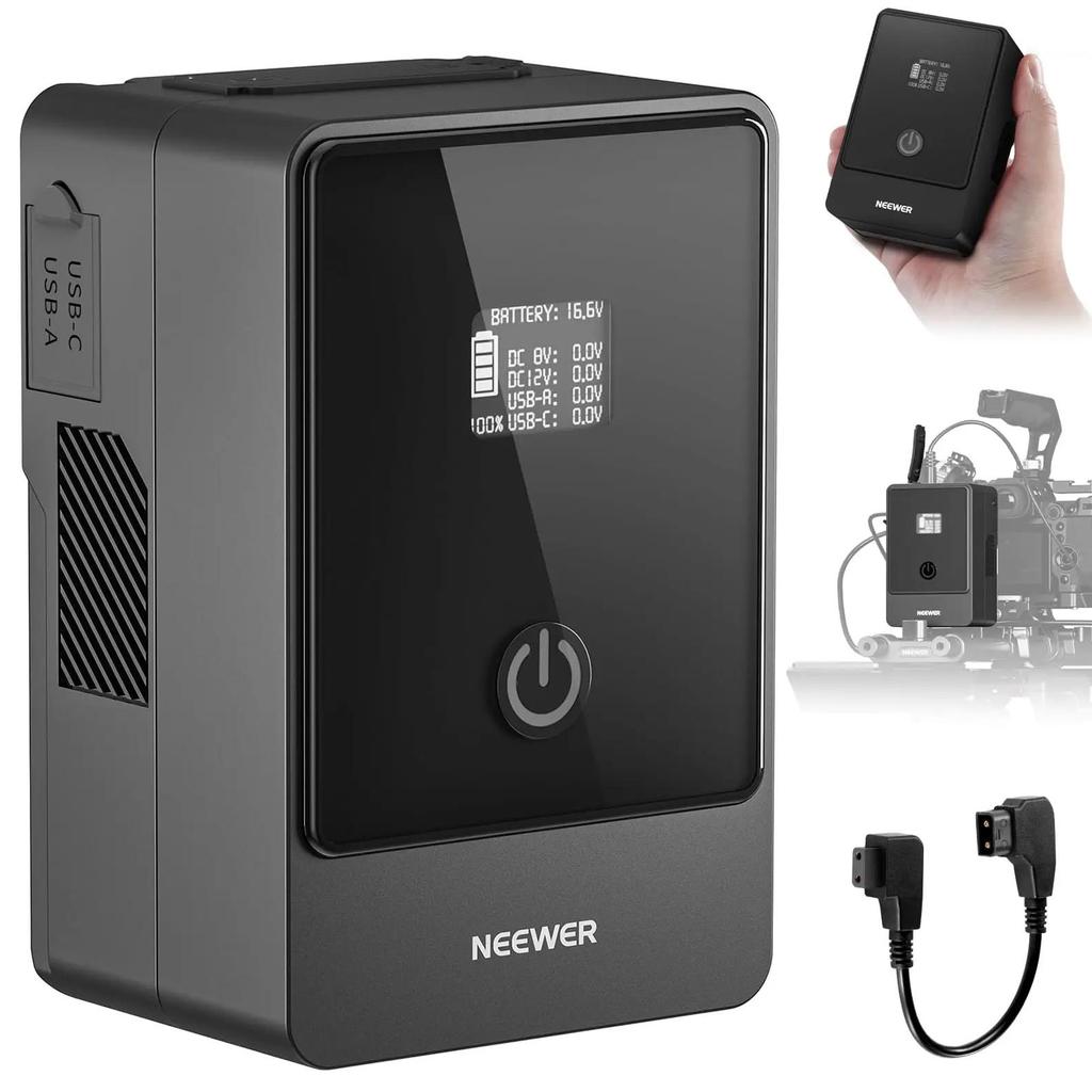 Neewer PS099F V Mount Battery OLED Display USB-C DC BP D-Tap Fast Charging For Camera Camcorder Moni