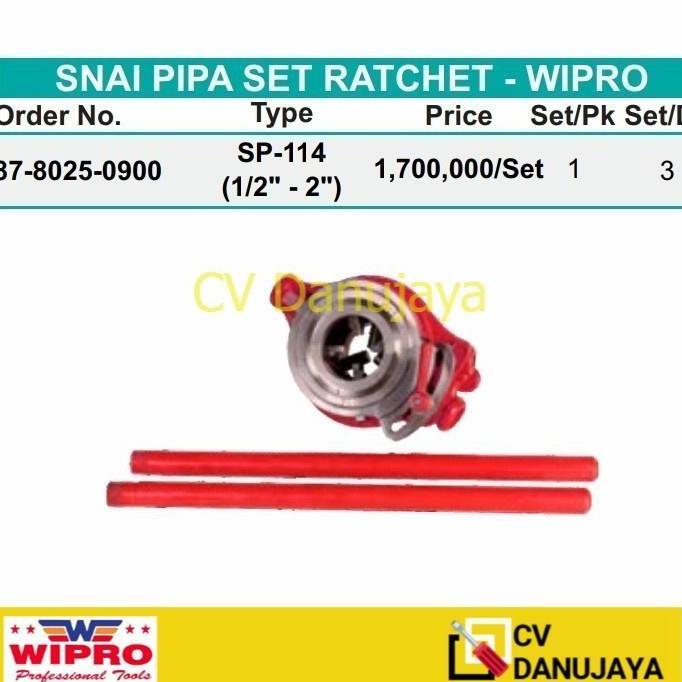 New Snai Pipa Ratchet Wipro 1/2 - 2 Inch Snei Pipa Manual 2In Snei 2