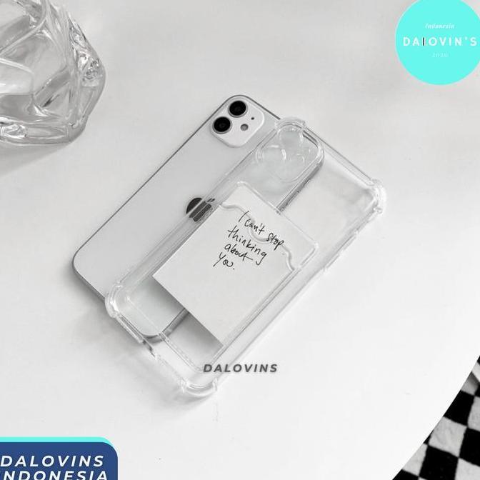 Anti Crack Card Case iPhone 11 12 13 PRO MAX MINI Transparan Casing