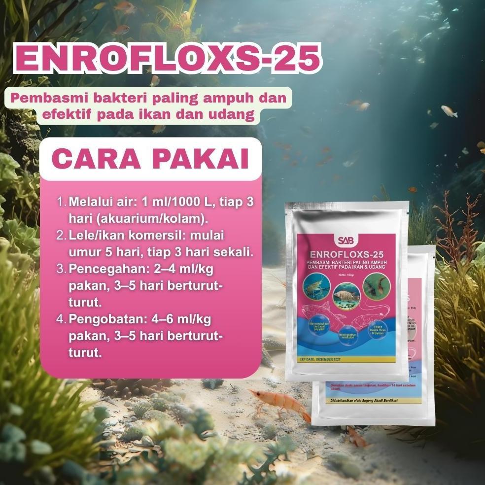 Enrofloxs 25 Enrofloxacin Hcl Antibiotik Ikan Udang 100g