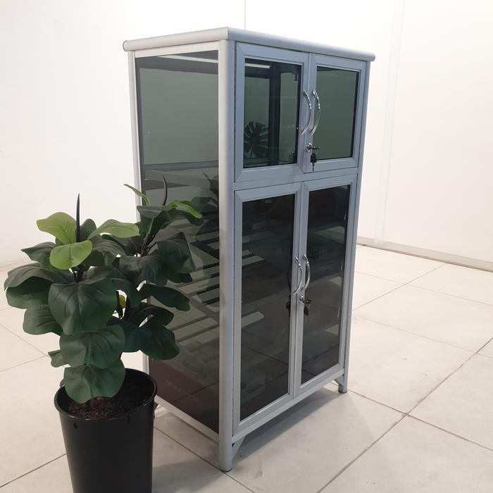 TC ALUMINIUM LSH202 60X38X108 LEMARI RAK SEPATU HELM 1/4 SUSUN MUAT 2 HELM 8 SAMPAI 12 PASANG SEPATU