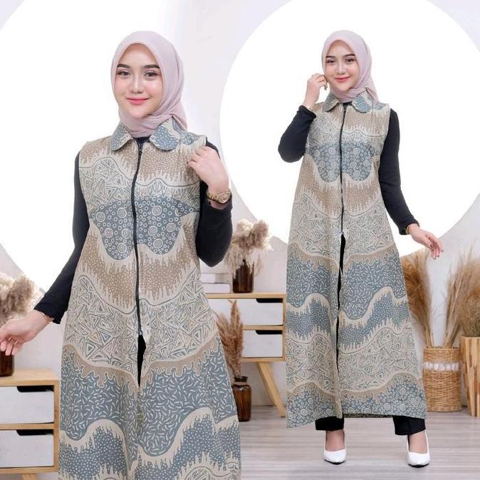 READY Outer longkardi batik fashion  bahan katun, tersedia LD 100 sampai LD 130 Muslim Cardigan Moti