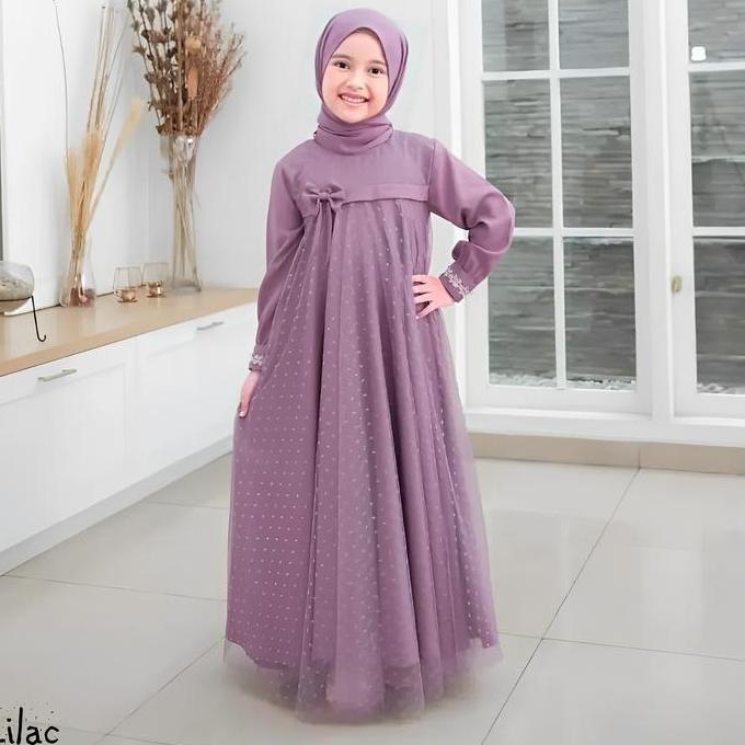 DISKON GAMIS ANAK PEREMPUAN TANGGUNG 6-13 Tahun MODEL TERBARU 2026 CRINKLE AIRFLOW MIX TILE DOT Baju