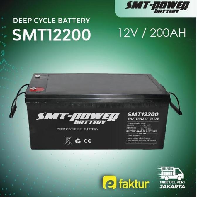 Promo Battery Samoto 12V 200Ah - Smt-12200 Baterai Power