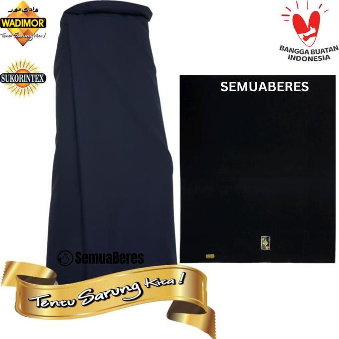 Sarung WADIMOR POLOS WARNA Hitam / Putih / Abu / Navy / Biru / Tumpal - Sarung Sholat Pria Dewasa