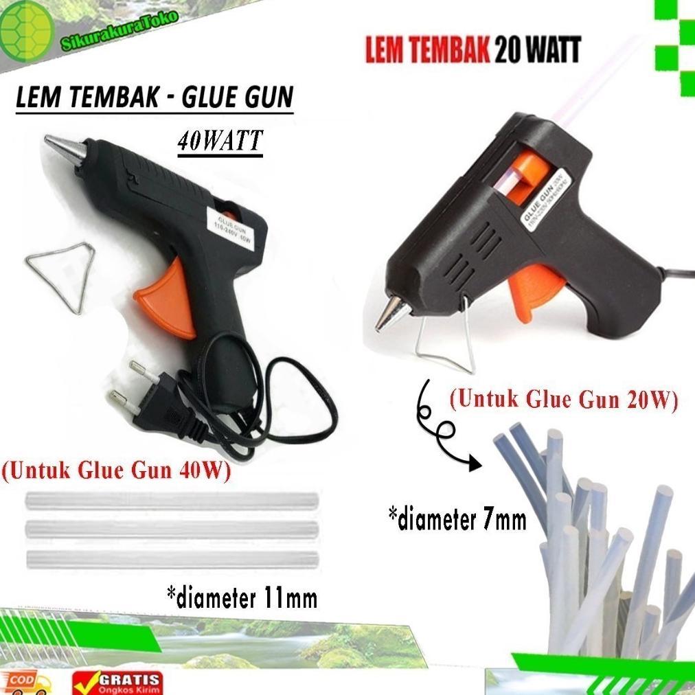 (SKR) 95 gr Glue Gun 20 Watt - Lem Tembak Cepat Panas Gluegun 40 W