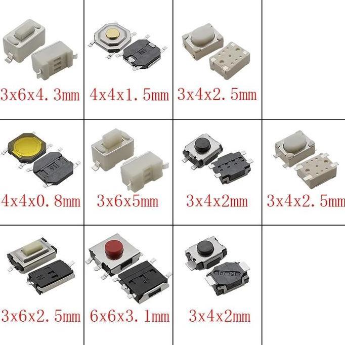 Promo Set 250 Saklar Tombol On Off Mini Micro / Switch Tactile Micro Kit