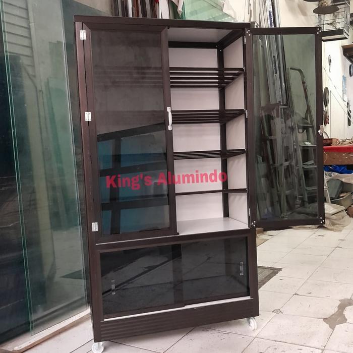 Lemari sepatu aluminium - rak sepatu aluminium