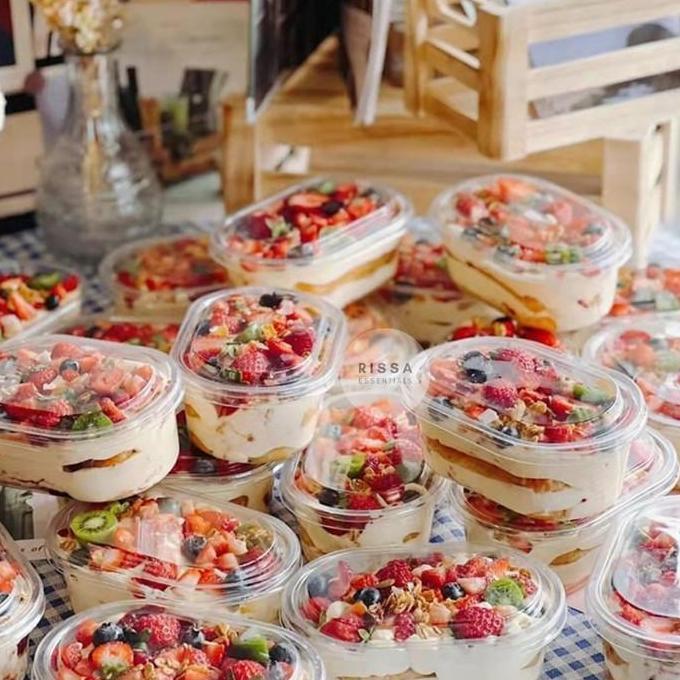 [Isi10] Kotak Packaging Oval Lunch Box Cake Kue Pudding Dessert Box