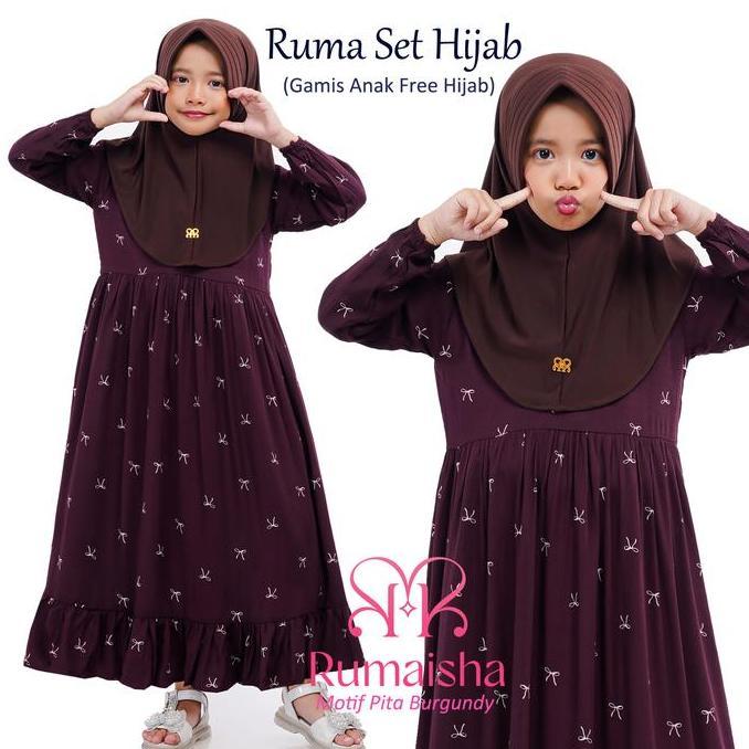 MURAH LEBAY Gamis Anak Free Hijab 1 - 12 Tahun, Gamis Anak Perempuan Set Jilbab MURAH LEBAY