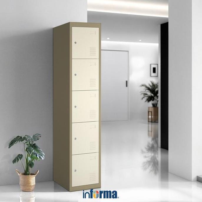 Informa Kiev Loker Besi 5 Pintu - Cokelat Muda Penyimpanan Barang Lemari Arsip Tempat Penitipan Fili