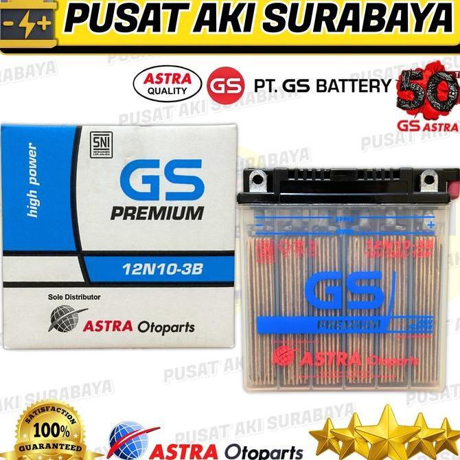 Promo ACCU ORIGINAL GS ASTRA 12N10 3B AKI MOTOR 3 RODA TOSSA VIAR NOZOMI KAISAR STROM IKAN GENSET TH