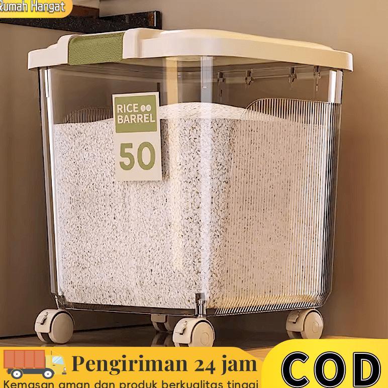 WADAH BERAS ANTI KUTU Tempat Beras 25KG Model Baru Wadah Beras Aesthetic Dispenser Tempat Penyimpana