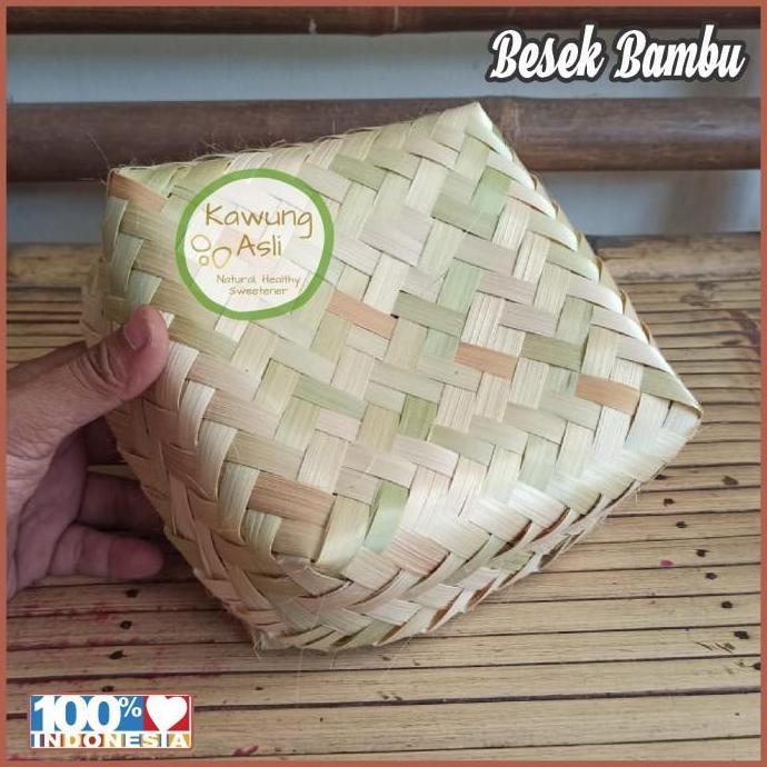 Besek Bambu Pipiti Kotak Anyam 18x18 Sepasang