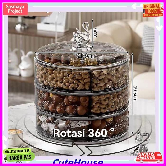 New Toples Lebaran Bulat - Toples Aesthetic / Candy Box / Kotak Permen / Toples Kue Kering / Tempat 