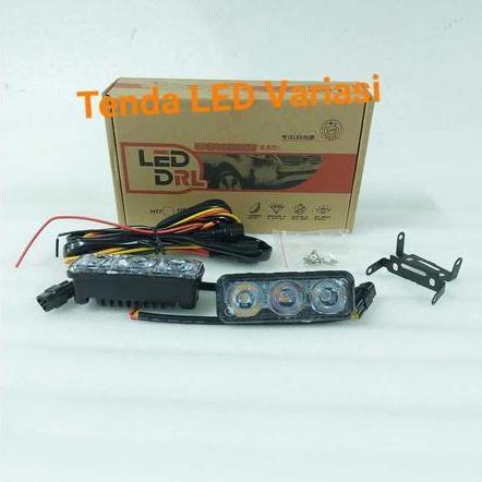 Lampu Mobil Led Drl 3 Mata 2 Pilihan Warna Putih Dan Putih + Kuning Ready