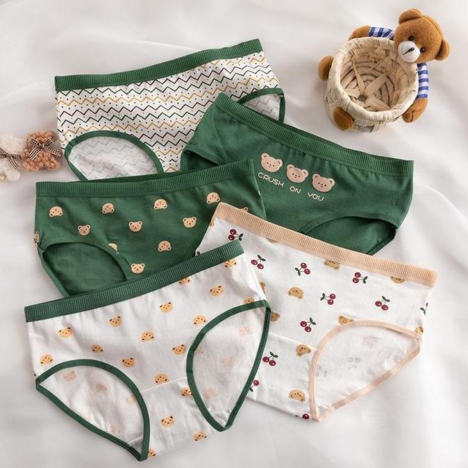 Nyaman- 6Pcs Cd Wanita Remaja Abg Anak Perempuan Motif Boneka Lucu Haode Cs07 Celana Dalaman Wanita 