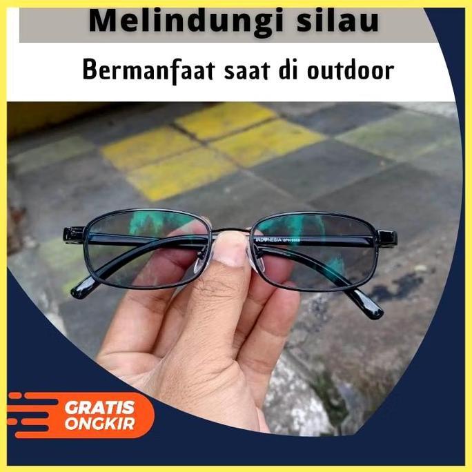 KACAMATA MINUS PHOTOCROMIC PRIA WANITA TERSEDIA UKURAN MINUS 0.50 SAMPAI MINUS 6.00 FREE BOX DAN LAP