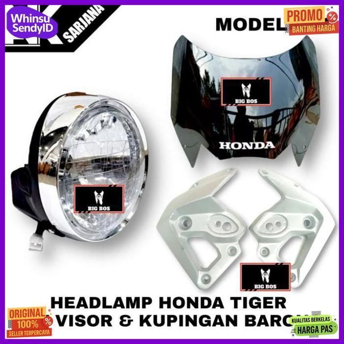 Best Seller Reflektor Lampu Depan Headlamp Honda Tiger Tirev Tiger Revo Set Visor 2Mm 3Mm Dan Kuping