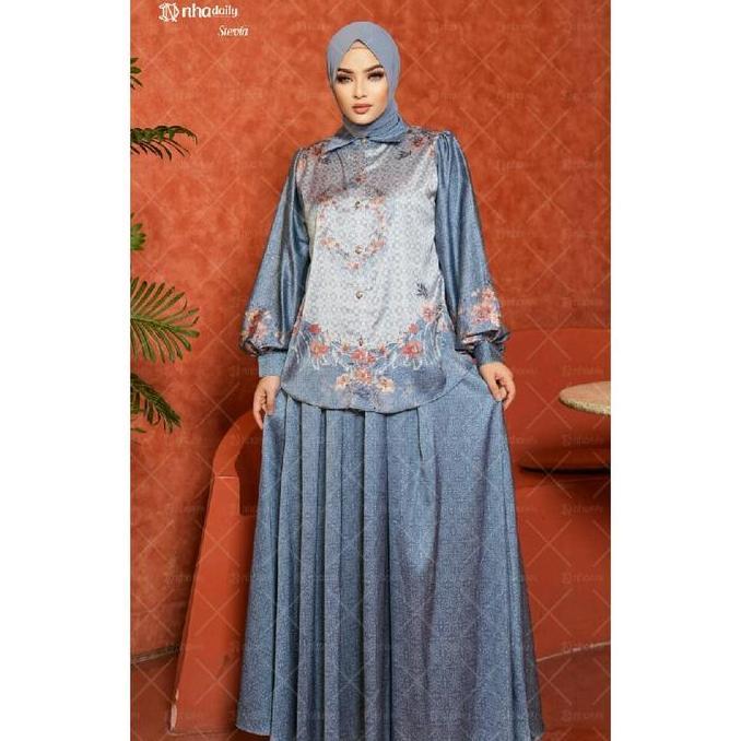 Setelan Pakaian Stevia By Nha Daily Muslim Cantik