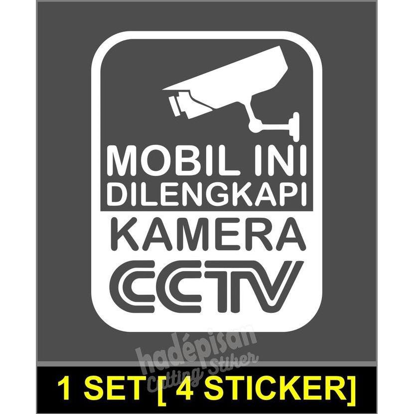 Kualitasbaik- Stiker Cutting Sticker Mobil Toko Rumah - Cctv [1 Set= 4 Stiker]