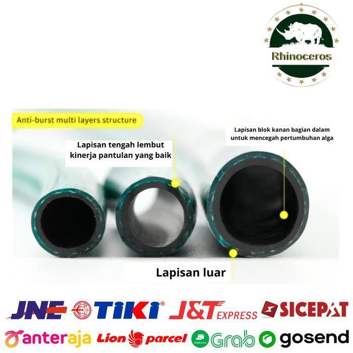 Selang Air 1inc Benang Hijau 100Meter Rhinoceros Selang Anti Lumut
