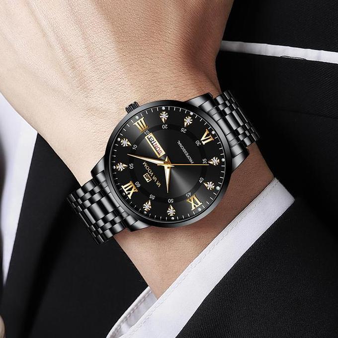 VAVAVOOM 2461 Jam Tangan Pria Original Luxury Tahan Air Stainless Steel Analog Quartz Watch + Kotak 