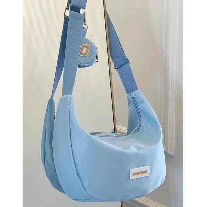 Bags- Ready Cod Tas Selempang Wanita Terbaru 2-In-1 Nilon Siswa Baru Wanita Tas Bahu Murah Tas Cewek