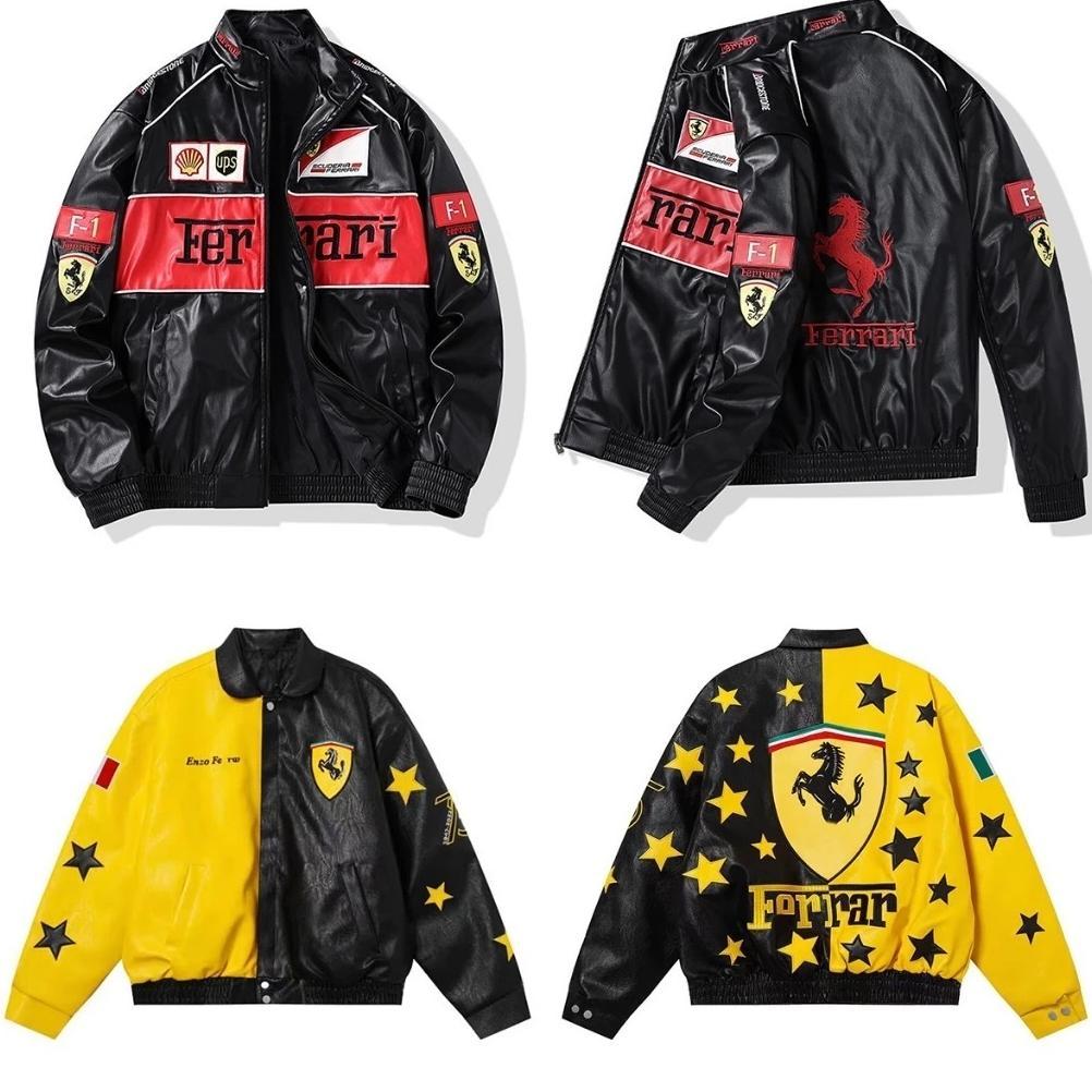 FLASH SALE [Ready Stock]Jaket Racing Bordir Retro Sport Ferrari F1 Red Bull Unisex Varsity Baseball 