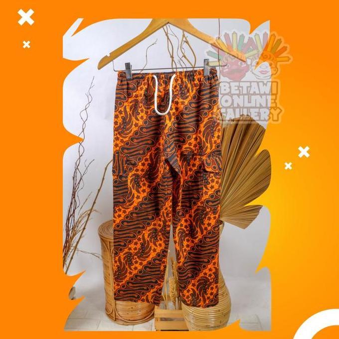 Celana Boim Batik Betawa Pria Panjang / Celana Betawi Motif Batik Dewasa & Remaja