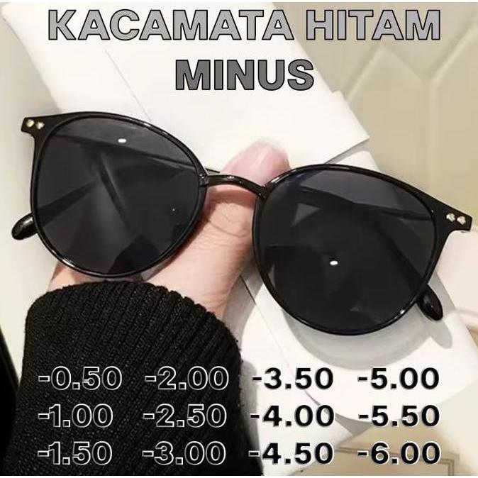 Womenacc- Kacamata Sunglasses Minus Cateye Fashion Korea Anti Radiasi Anti Bluelight Hitam Minus Zhi