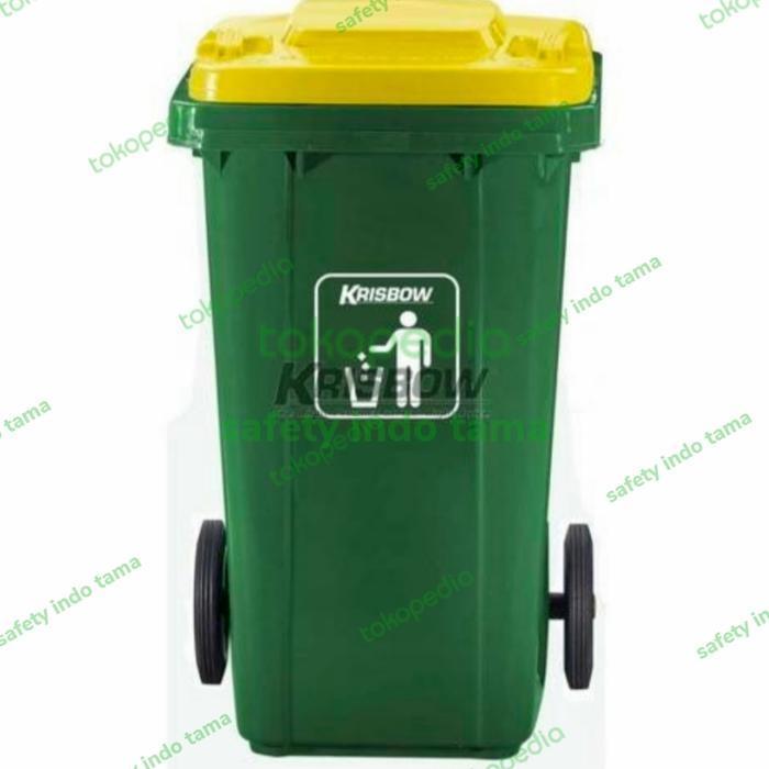 Krisbow Tempat Sampah Roda 120 ltr liter Plastik Kuat Awet