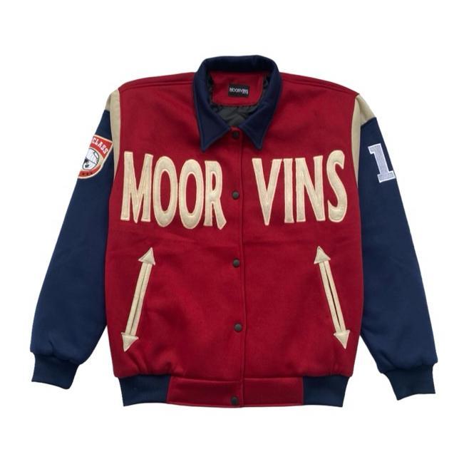 HOT Moorvins Varsity Jacket Maroon Polar Fleece