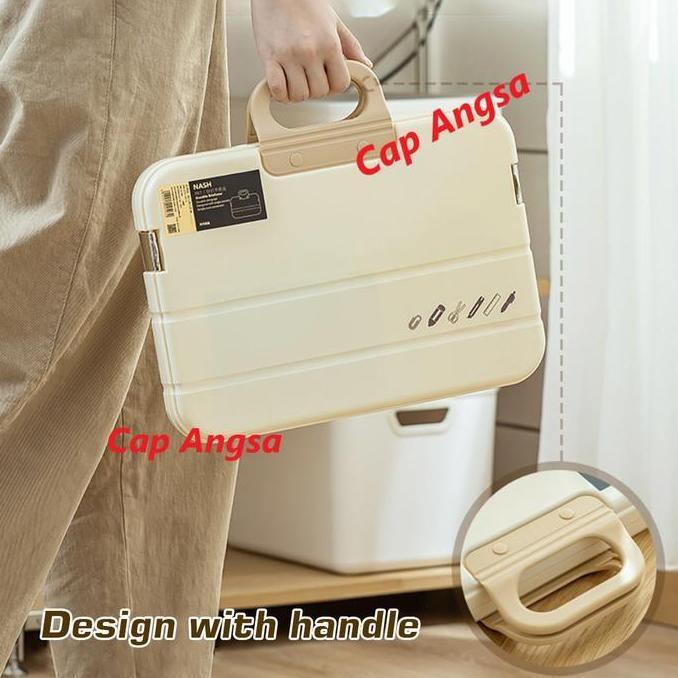 Wellply- [Cap Angsa] Map Koper Simpan Dokumen Travel A4 Hardcase Anti Debu | File Folder Organizer T