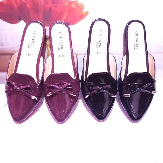 BELI Sepatu flatshoes TERBARU sendal spatu Casual Wanita Kekinian sandal sepatu wanita mules Motif p