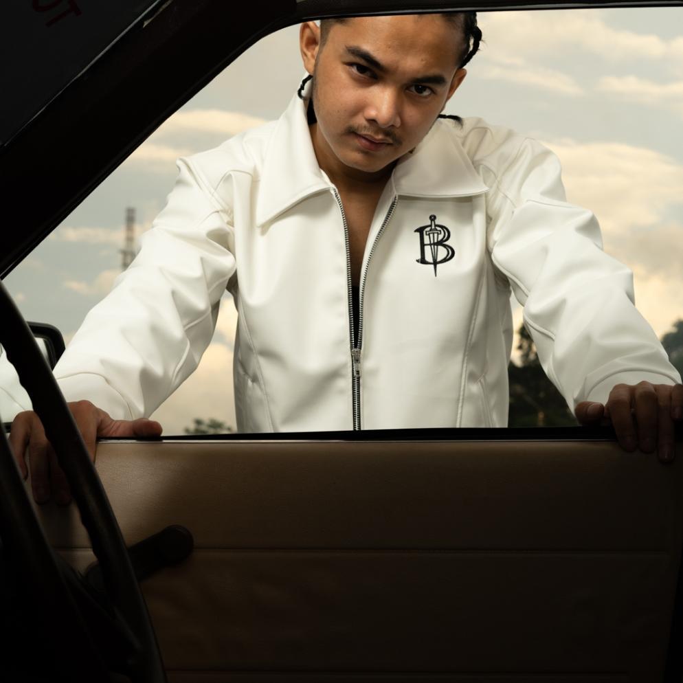 TERLARIS BOZRVK - LEATHER JAKET - JAKET KULIT PRIA BOXY CUT LEAD WELL WHITE BONE