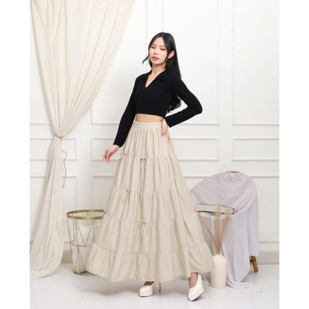 Sale WAVY PLEATED SKIRT / Rok Pita Wavy Rok 5 Susun tingkat Aksean Pita | Rok Susun Pita Premium /Ro