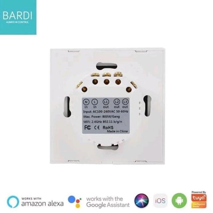 READY STOCK BARDI SMART WALL SWITCH 3 GANG EU Saklar