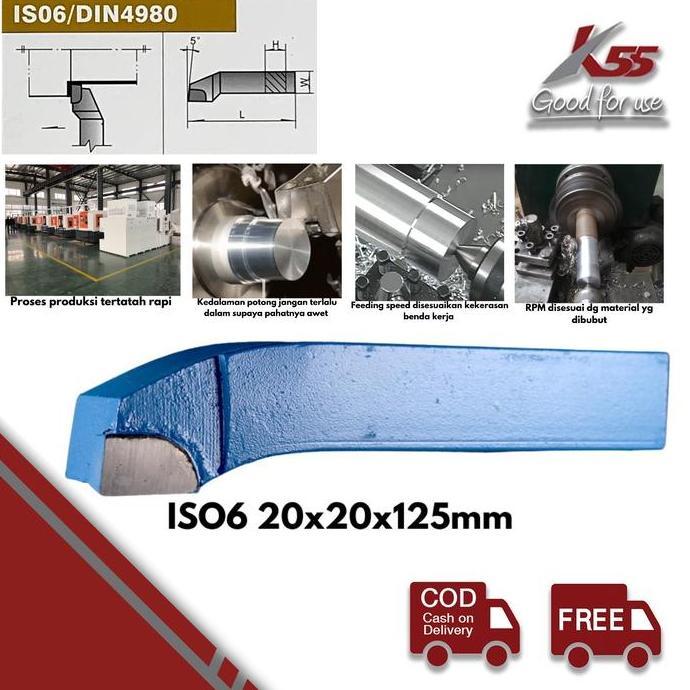 Sale K55 Pahat Bubut Pisau Bubut Widia Holder Tipe Iso6 20X20X125Mm Din4980