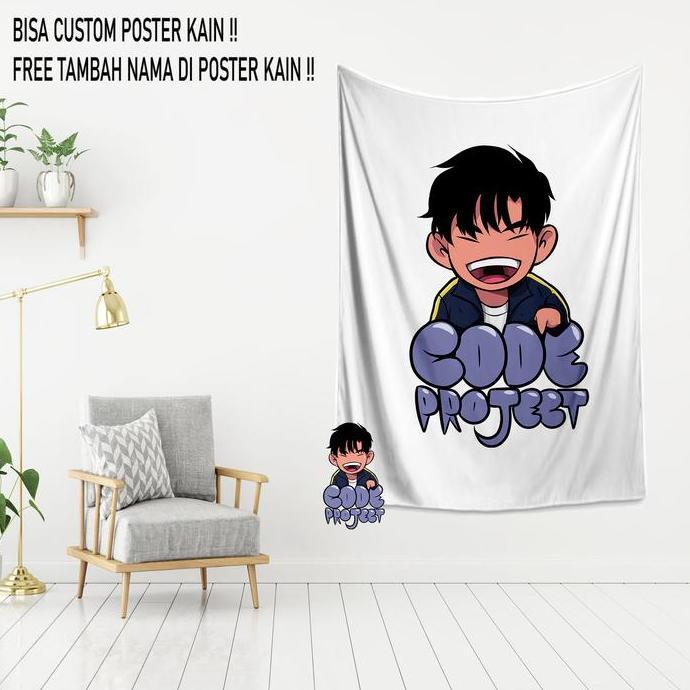 (EPROJECT) - CUSTOM POSTER KAIN - custom hiasan dinding - custom dekorasi dinding kamar - custom gam