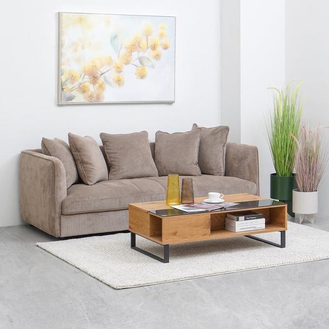 Informa Azalea Meja Tamu - Cokelat Oak/Hitam Meja Santai Meja Sofa Ruang Keluarga Majalah Meja Tv